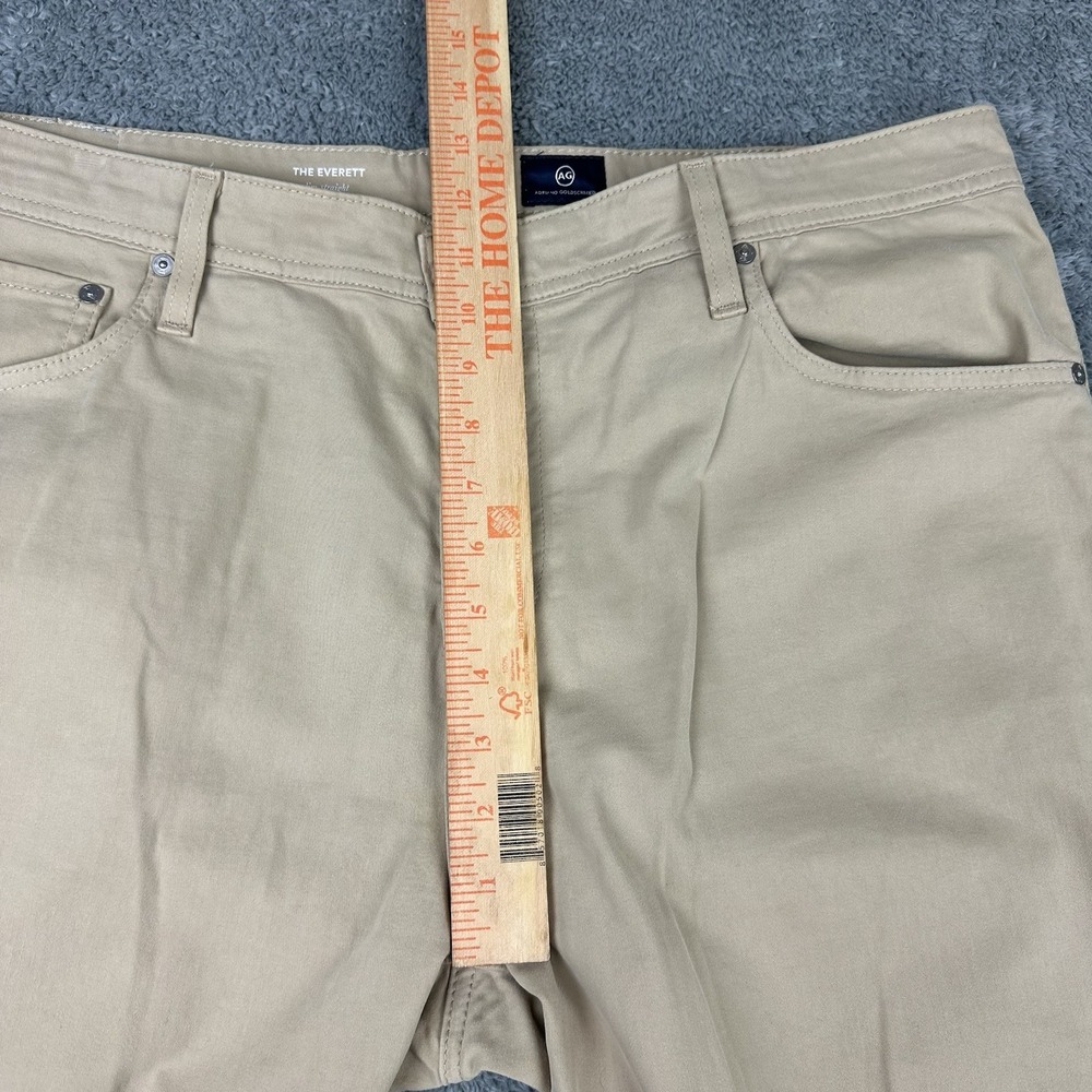 AG Adriano Goldschmied Pants Mens 38x29 Tag 38x32 Beige Everett Slim Straight - Picture 9 of 11